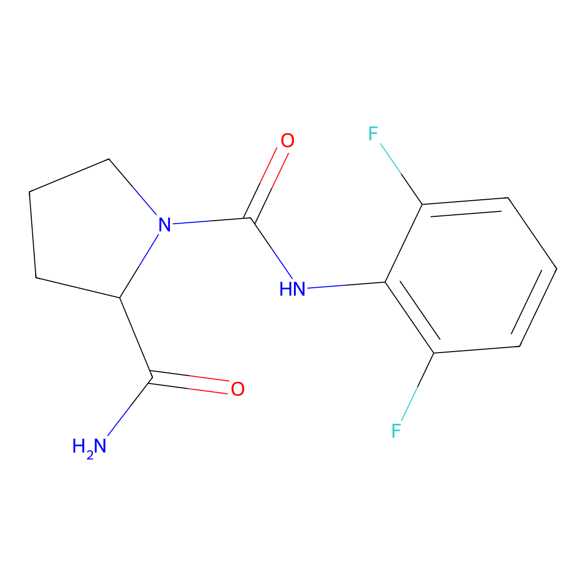N1-(2,6-difluorophenyl)pyrrolidine-1,2-dicarboxamide molecular structure, CAS 2319047-84-0