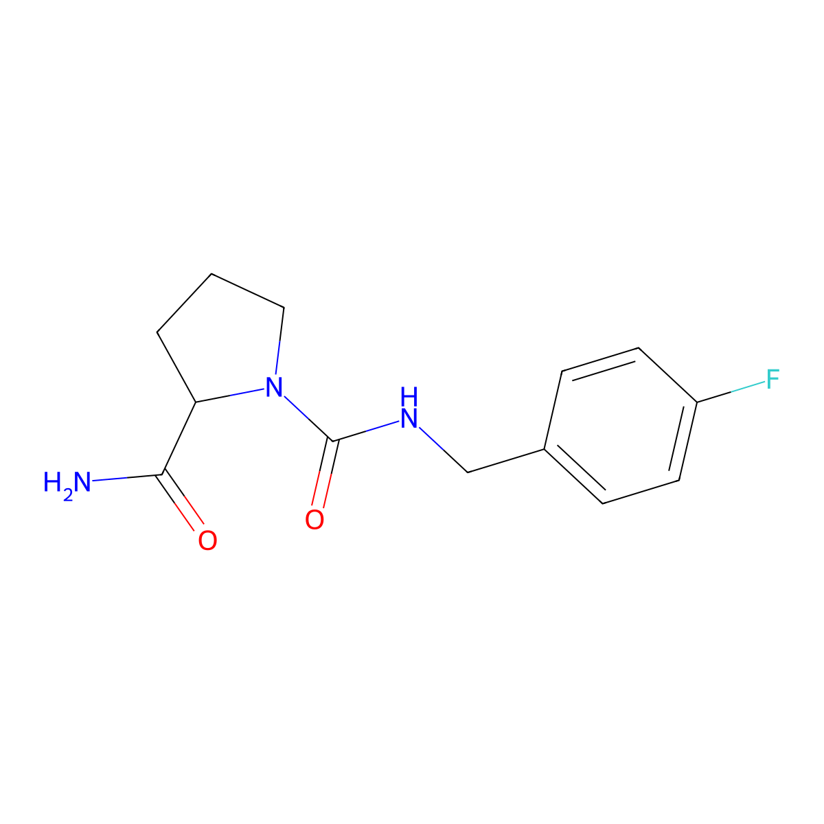 N1-[(4-fluorophenyl)methyl]pyrrolidine-1,2-dicarboxamide molecular structure, CAS 2319048-02-5