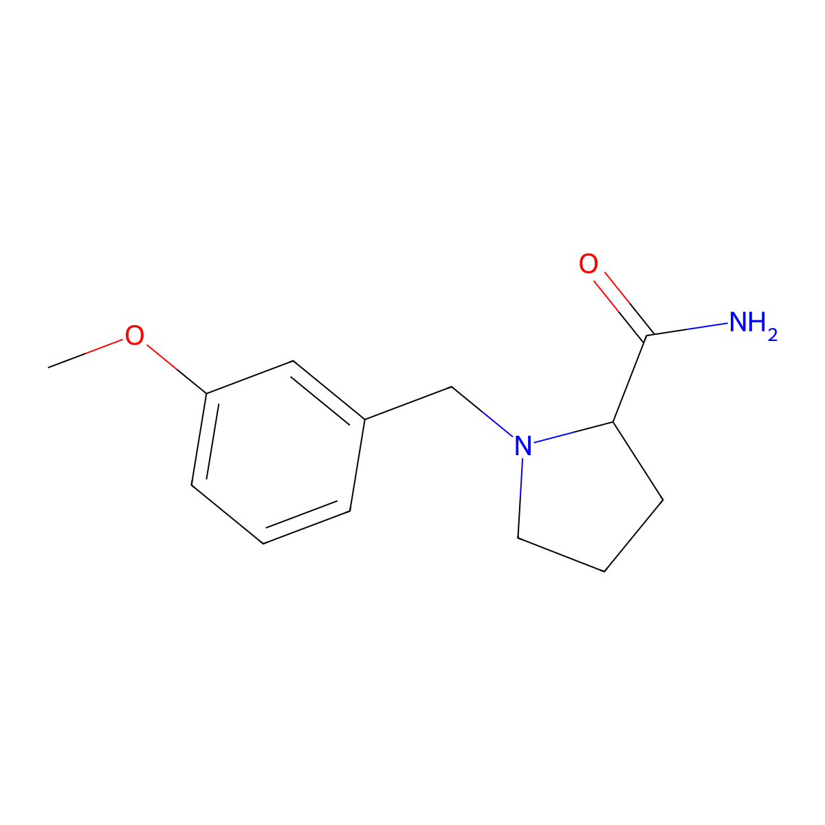 1-[(3-Methoxyphenyl)methyl]pyrrolidine-2-carboxamide molecular structure, CAS 2319060-81-4