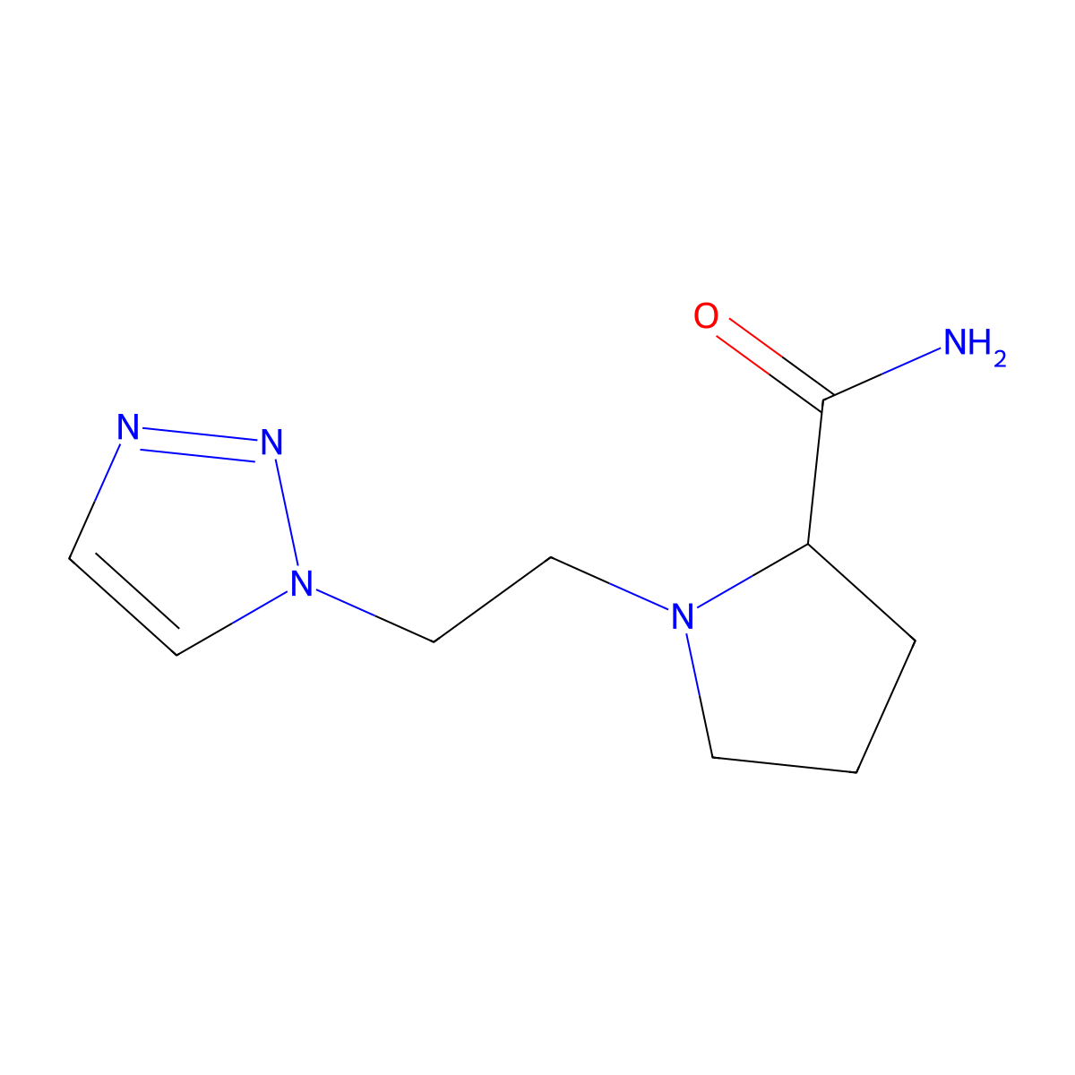 1-[2-(1H-1,2,3-triazol-1-yl)ethyl]pyrrolidine-2-carboxamide molecular structure, CAS 2319061-98-6