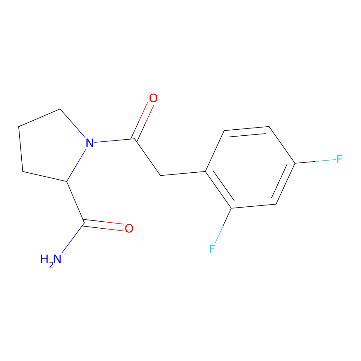 1-[2-(2,4-Difluorophenyl)acetyl]pyrrolidine-2-carboxamide molecular structure, CAS 2319063-35-7