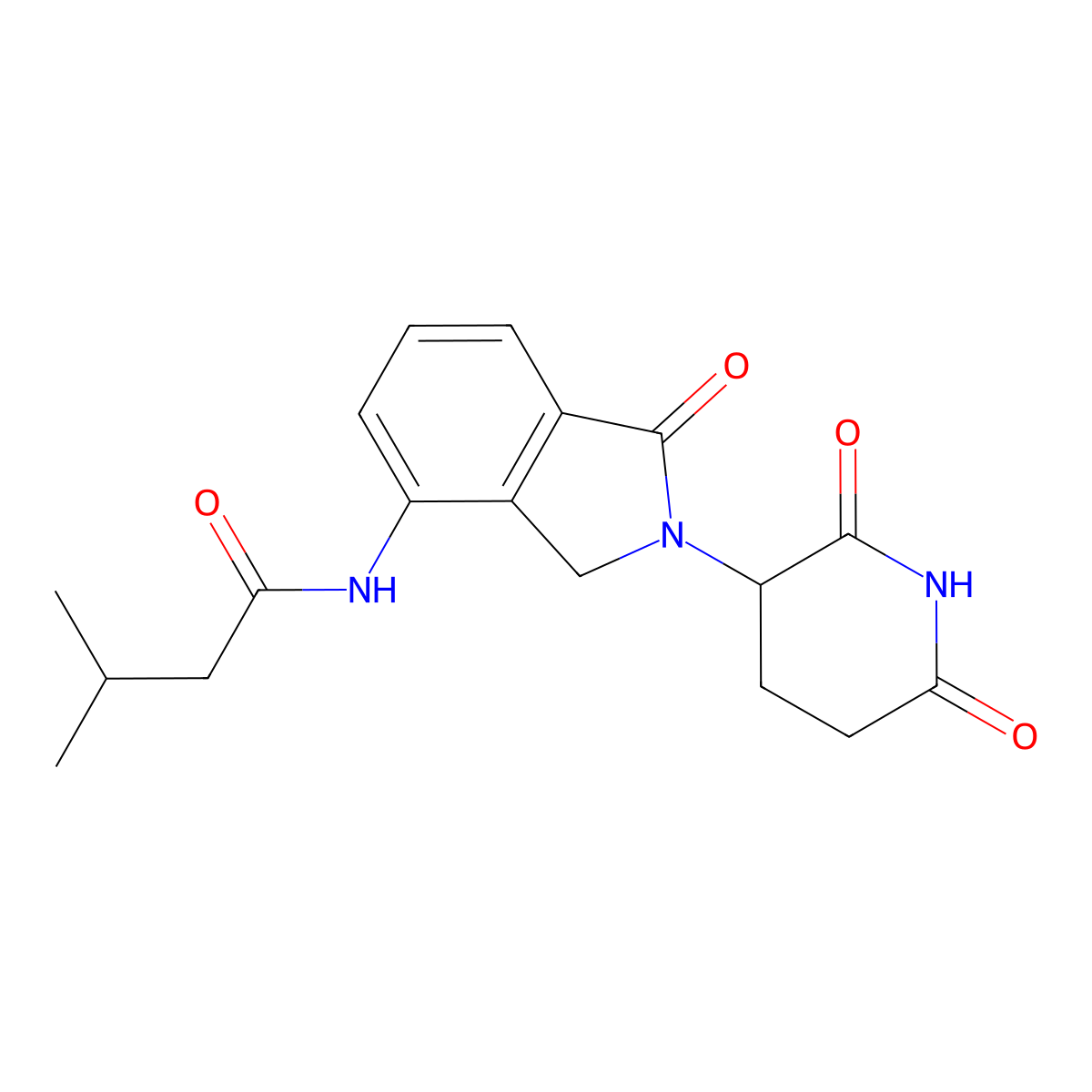 N-[2-(2,6-dioxo-3-piperidyl)-1-oxo-isoindolin-4-yl]-3-methyl-butanamide molecular structure, CAS 2319076-63-4