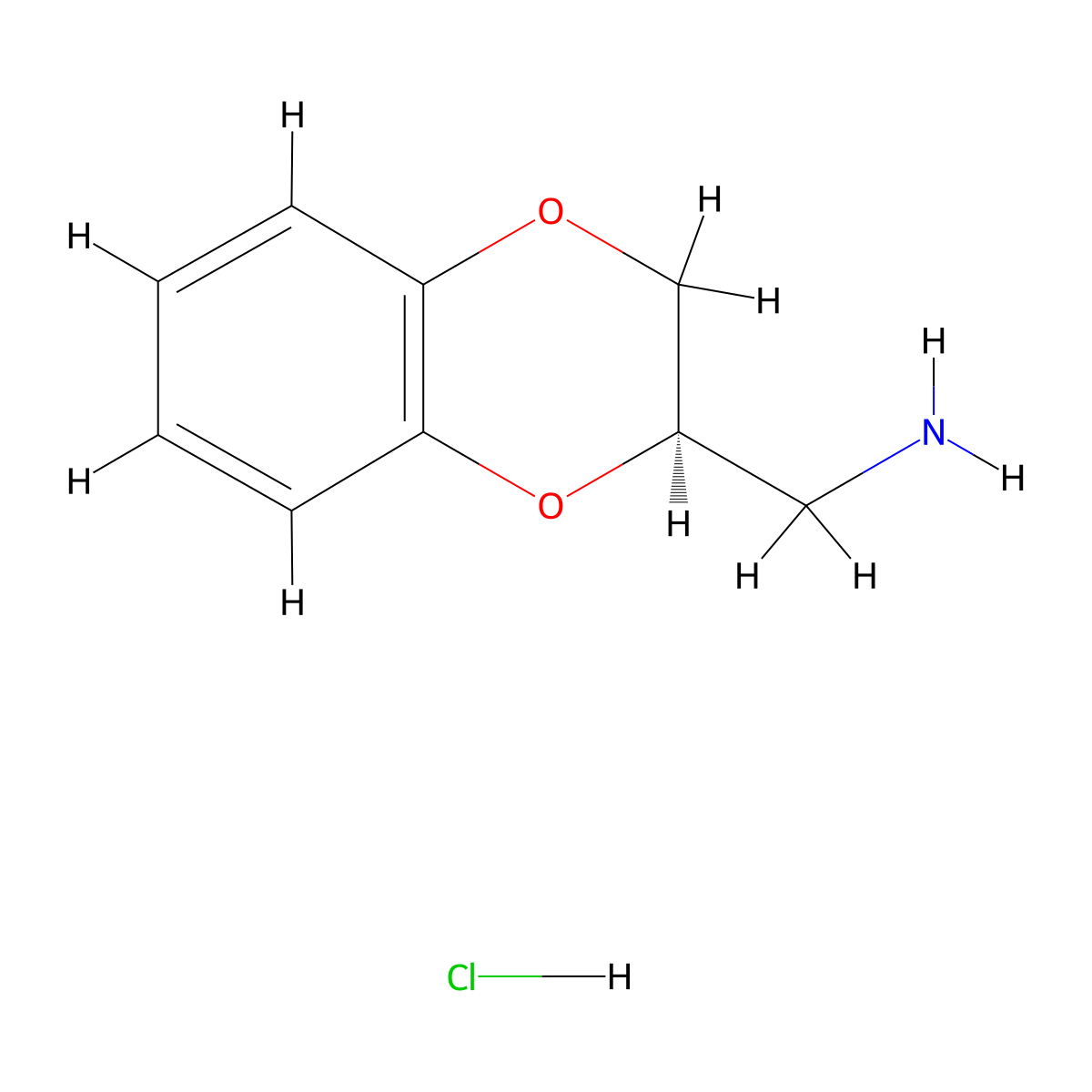 (R)-(2,3-Dihydrobenzo[b][1,4]dioxin-2-yl)methanamine hydrochloride molecular structure, CAS 23191-06-2