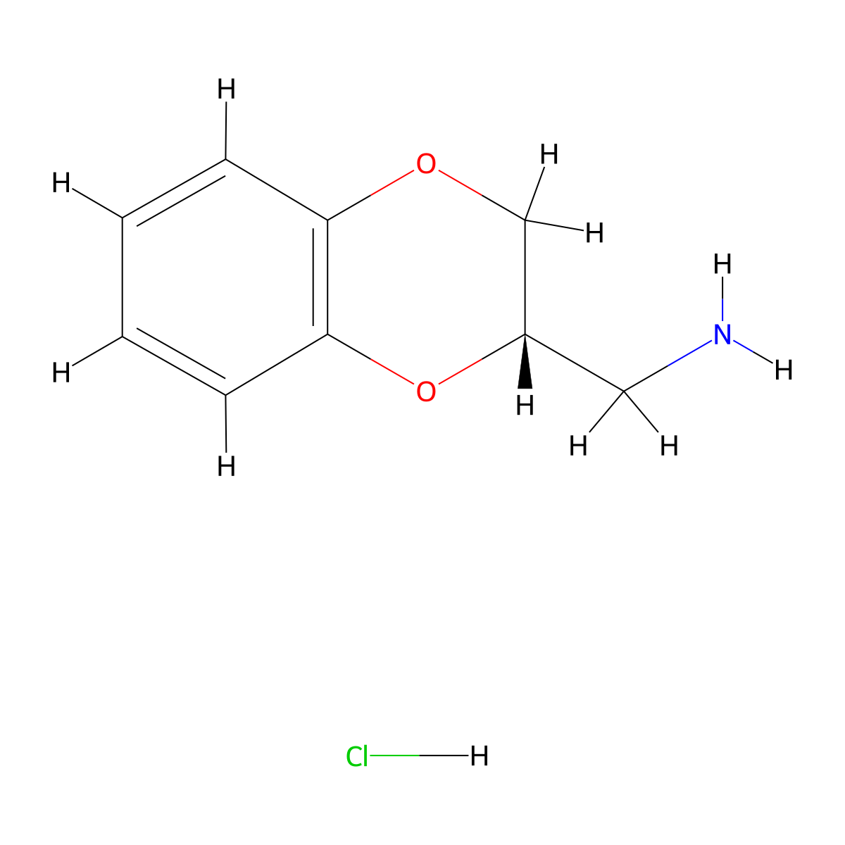 (S)-(2,3-Dihydrobenzo[b][1,4]dioxin-2-yl)methanamine hydrochloride molecular structure, CAS 23191-07-3