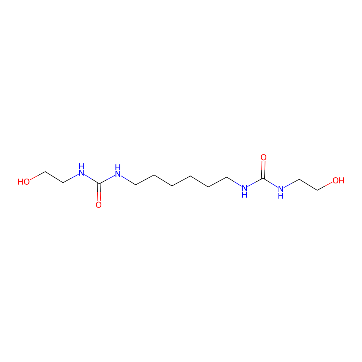 N-(2-Hydroxyethyl)-N'-(6-((((2-hydroxyethyl)amino)carbonyl)amino)hexyl)urea molecular structure, CAS 23194-13-0