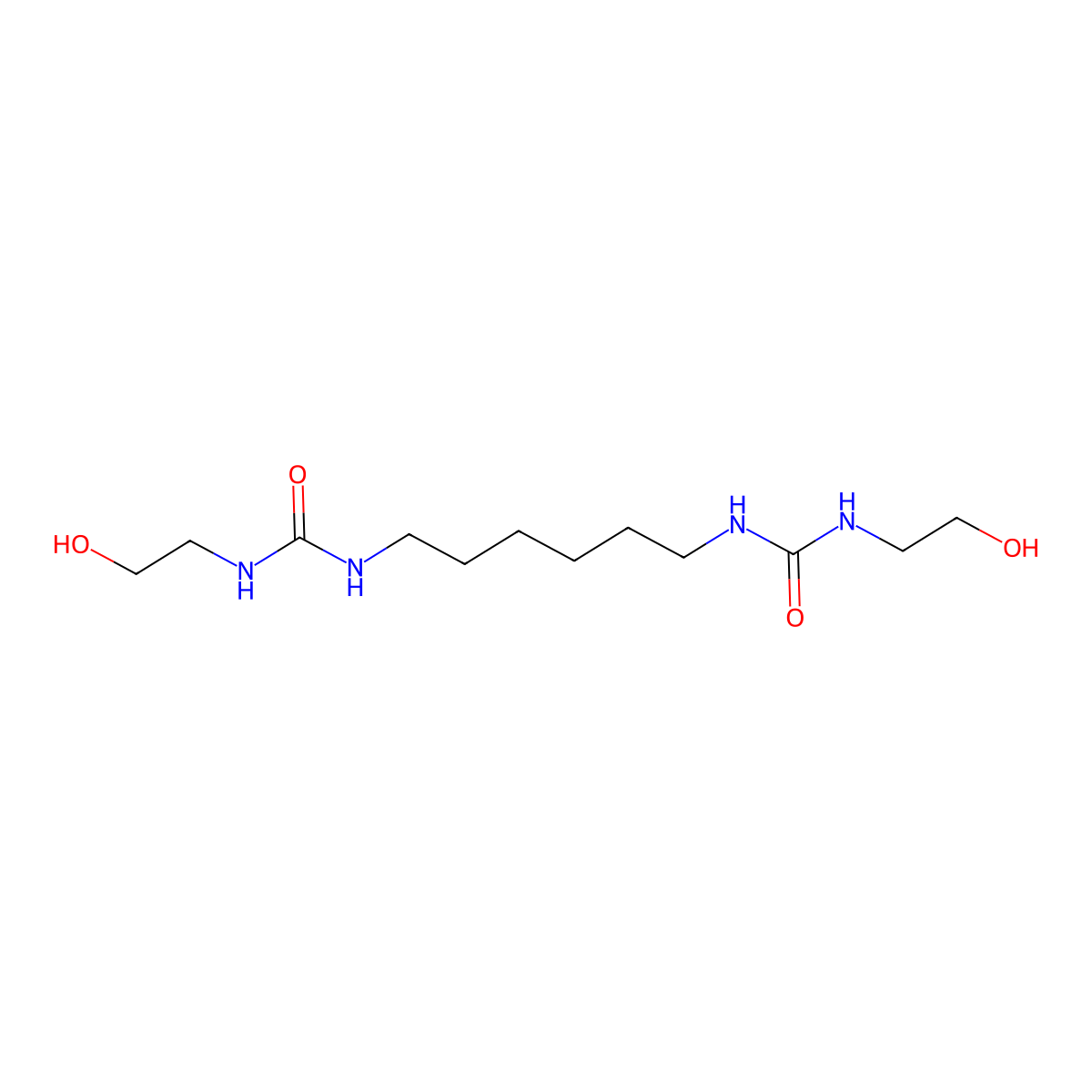 N-(2-Hydroxyethyl)-N'-(6-((((2-hydroxyethyl)amino)carbonyl)amino)hexyl)urea molecular structure, CAS 23194-13-0