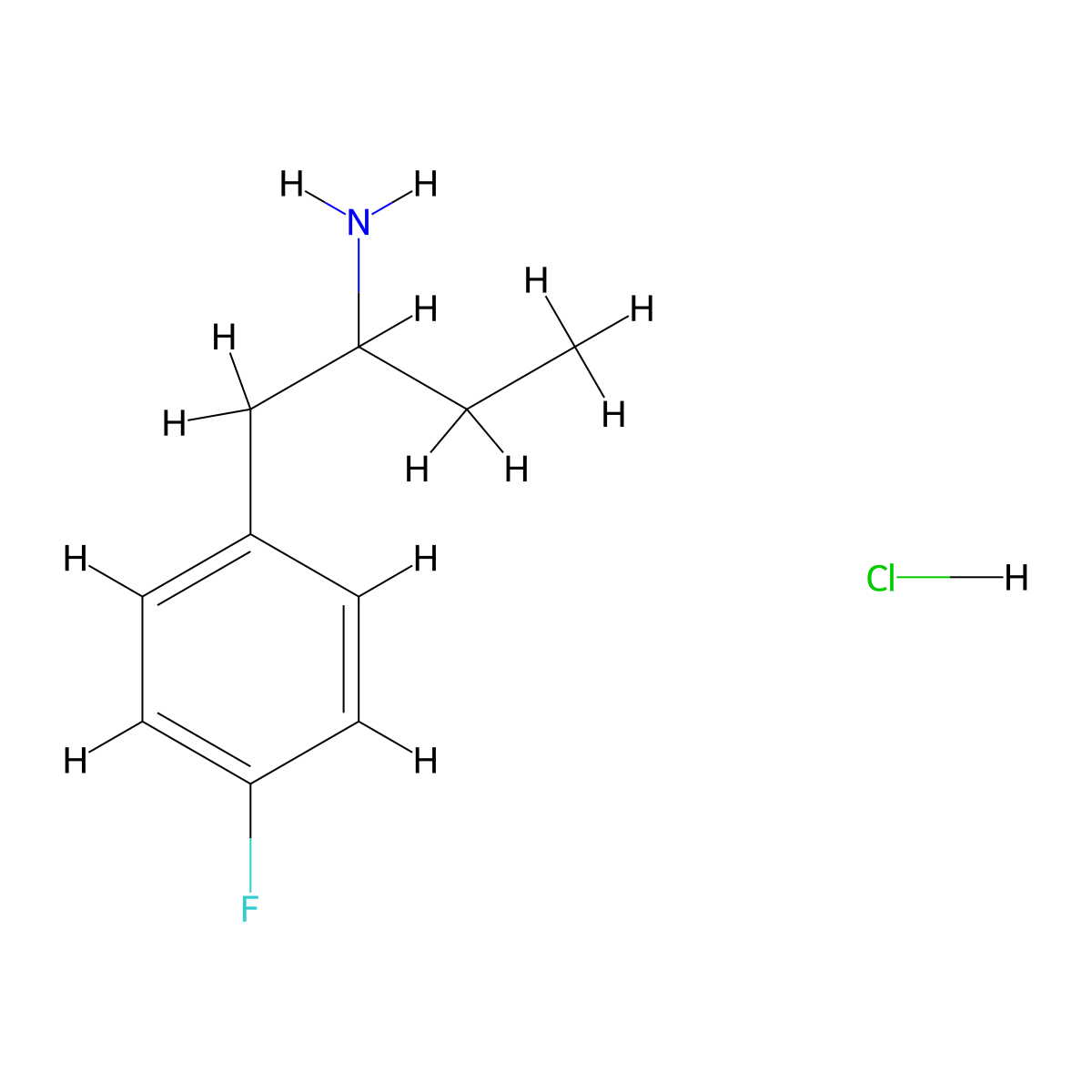1-(4-Fluorophenyl)butan-2-amine hydrochloride molecular structure, CAS 23194-79-8