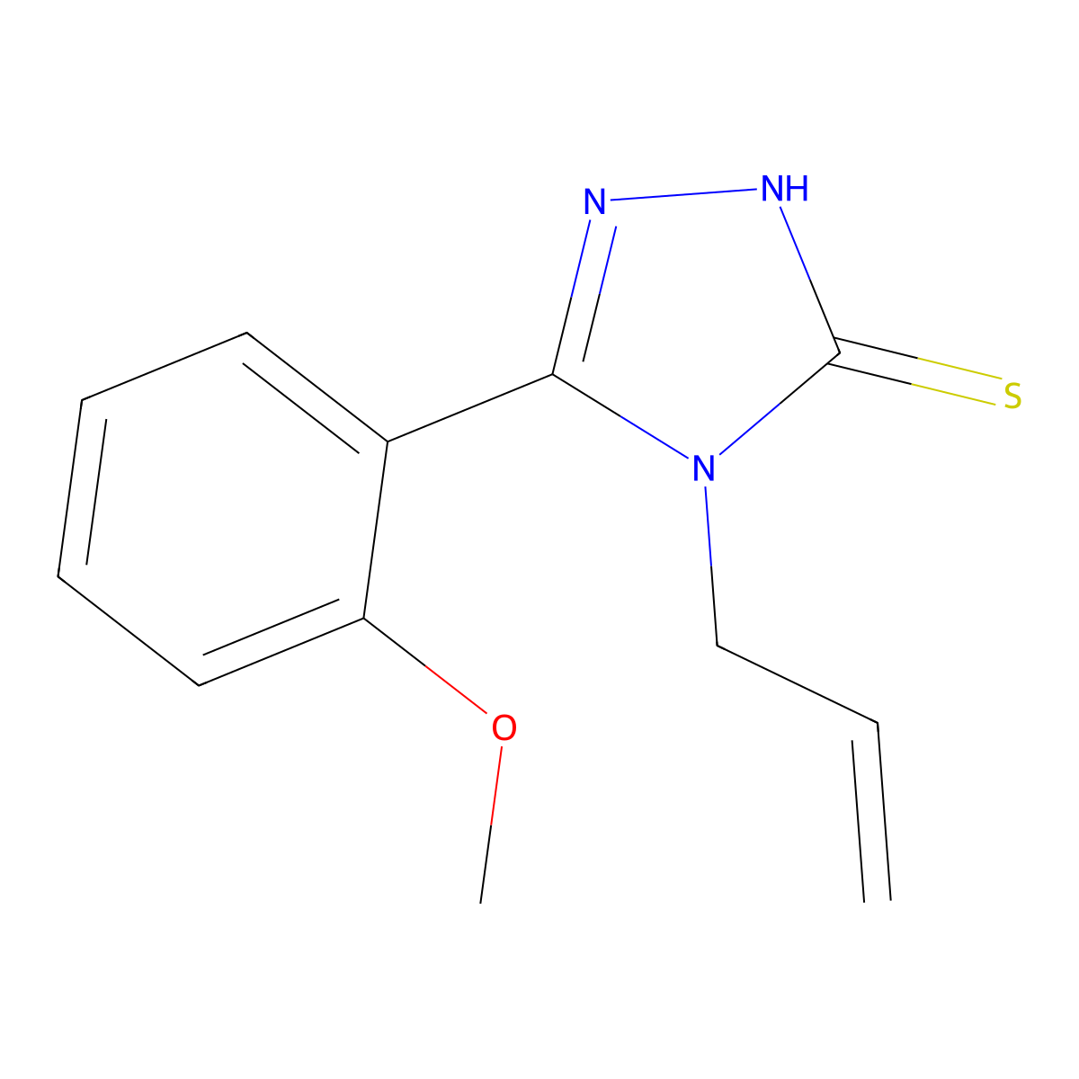 4-allyl-5-(2-methoxyphenyl)-4H-1,2,4-triazole-3-thiol molecular structure, CAS 23195-30-4