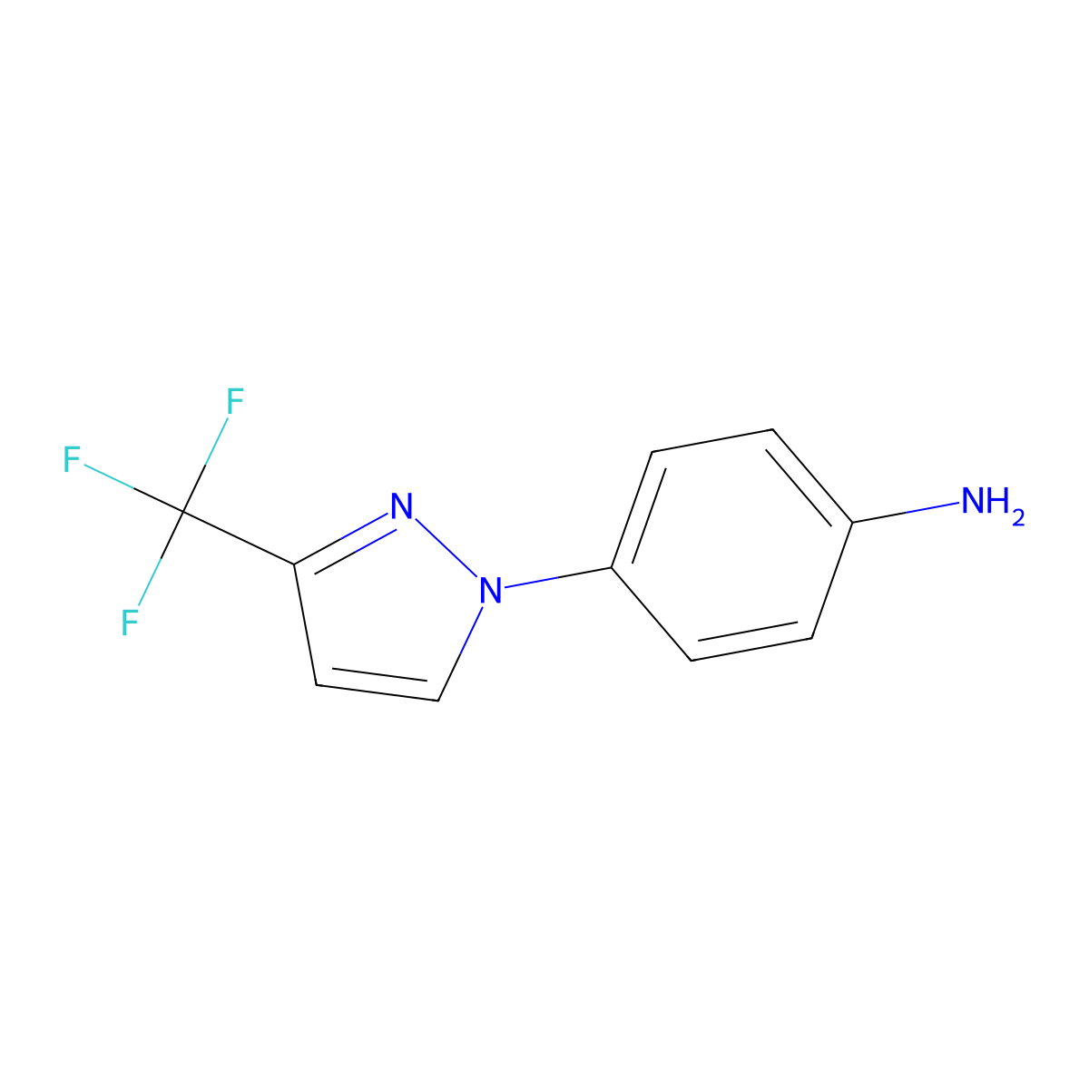 4-(3-(trifluoromethyl)-1H-pyrazol-1-yl)aniline molecular structure, CAS 231953-33-6