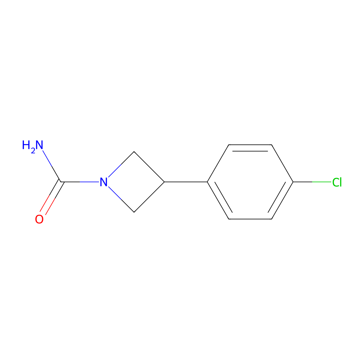 3-(4-Chlorophenyl)azetidine-1-carboxamide molecular structure, CAS 231954-51-1