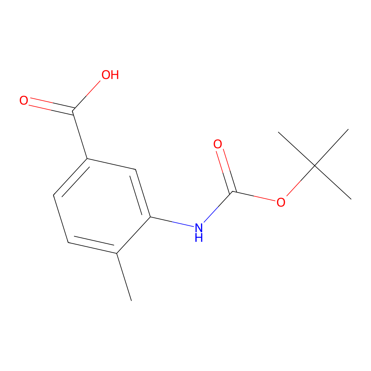 3-{[(Tert-butoxy)carbonyl]amino}-4-methylbenzoic acid molecular structure, CAS 231958-04-6