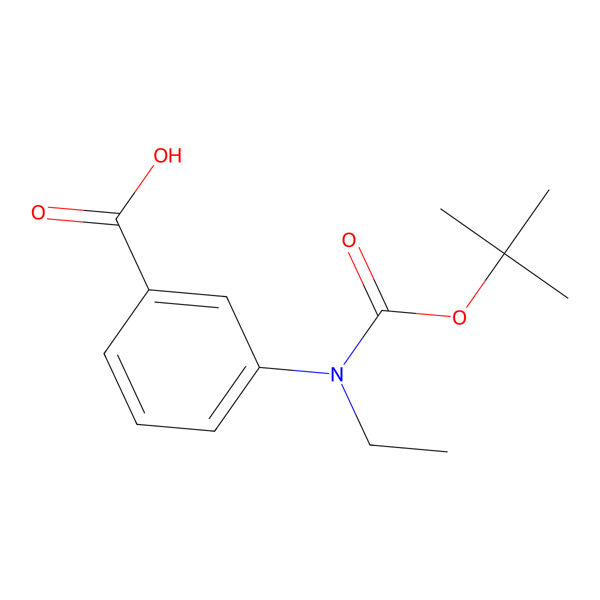 3-[(tert-Butoxycarbonyl)(ethyl)amino]benzoic acid molecular structure, CAS 231958-05-7