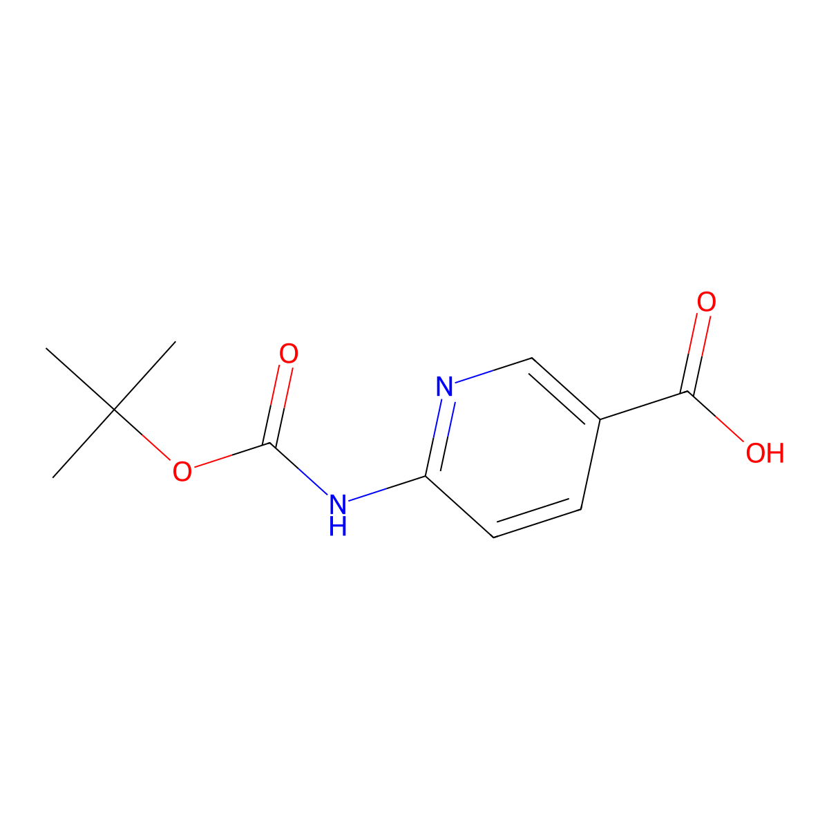 6-((tert-Butoxycarbonyl)amino)pyridine-3-carboxylic acid molecular structure, CAS 231958-14-8