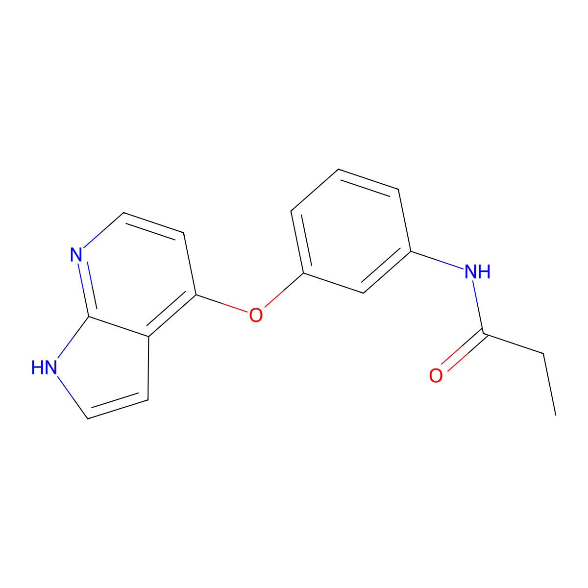 N-[3-(1H-pyrrolo[2,3-b]pyridin-4-yloxy)phenyl]propanamide molecular structure, CAS 2319589-98-3