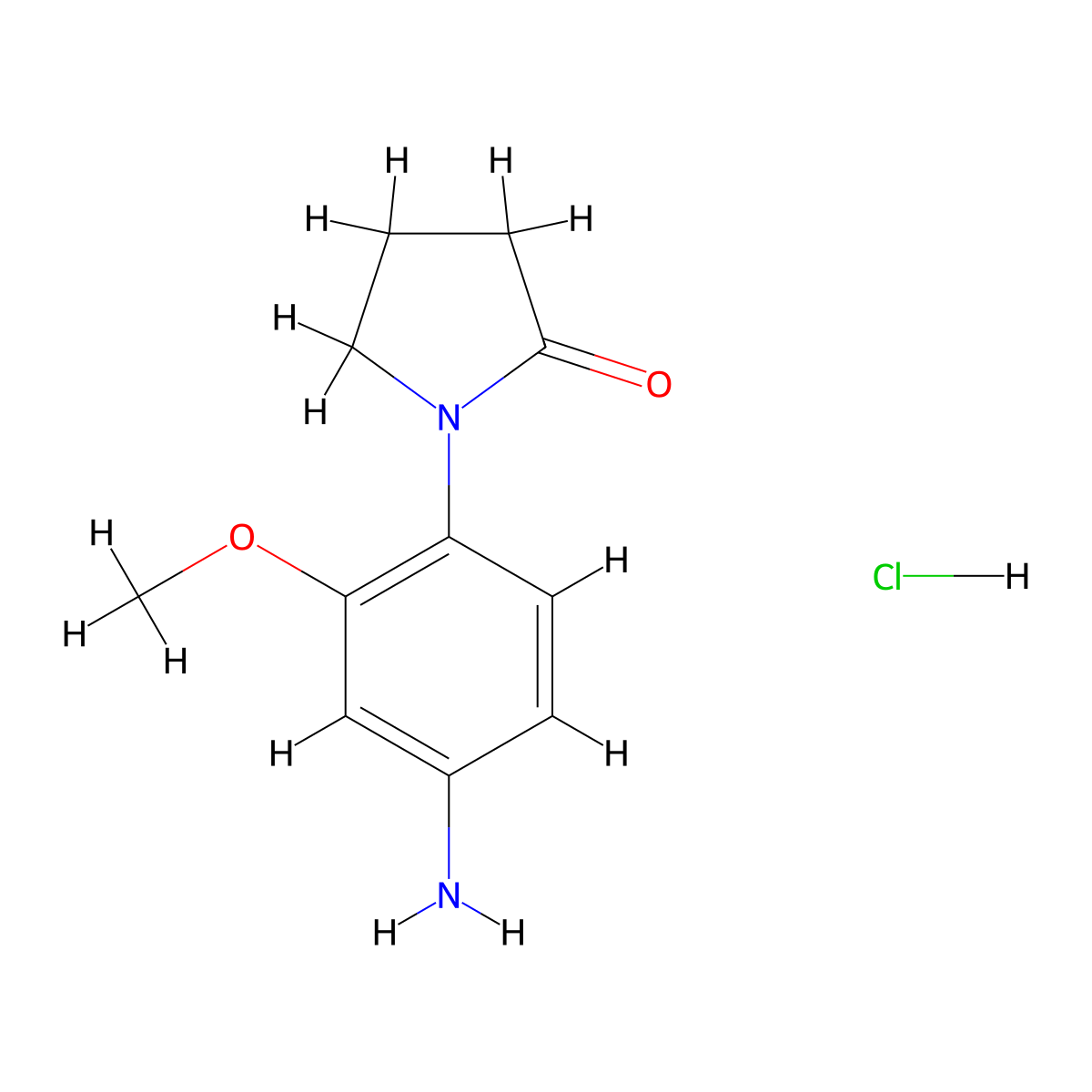 1-(4-Amino-2-methoxyphenyl)pyrrolidin-2-one hydrochloride molecular structure, CAS 23196-08-9