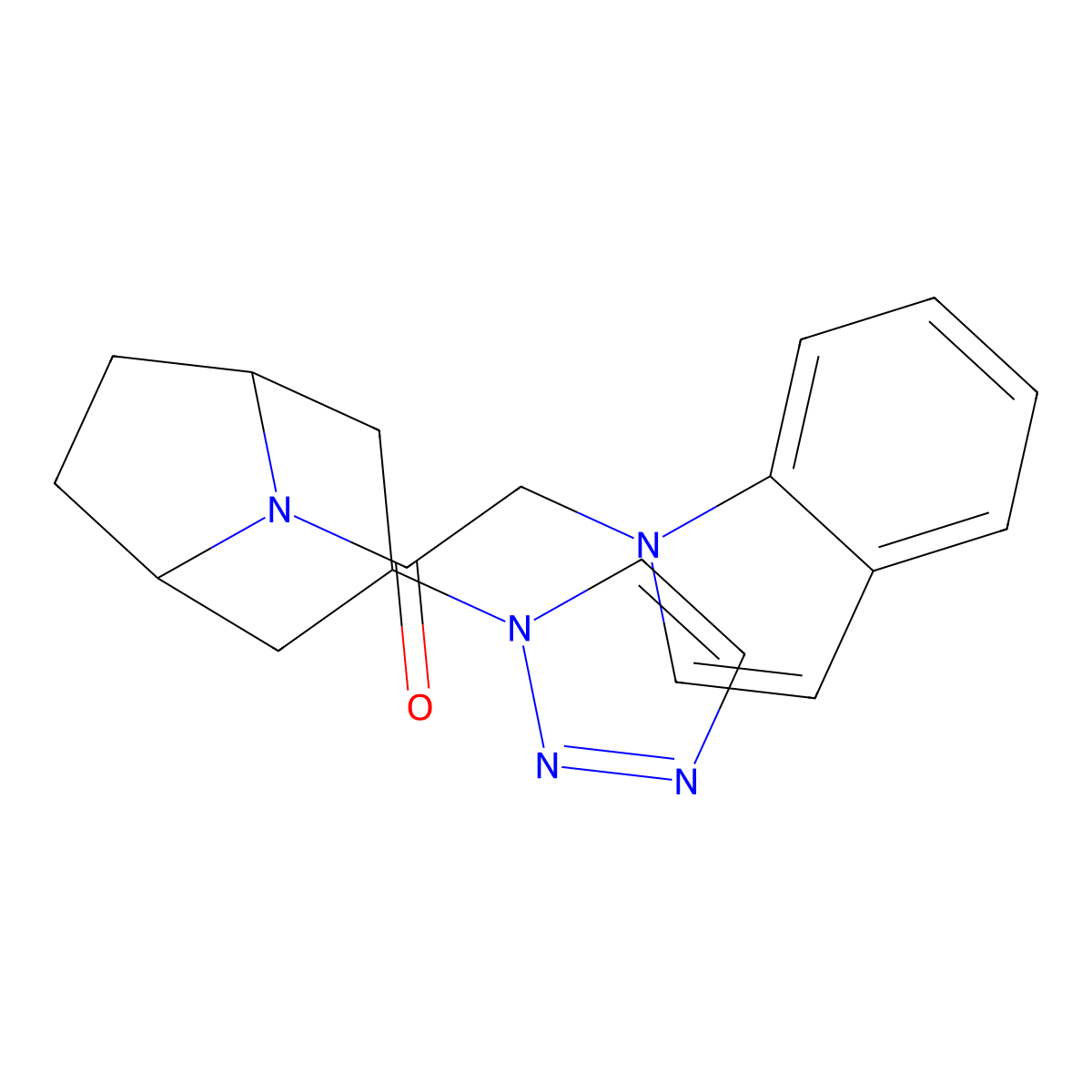 2-(1H-indol-1-yl)-1-[3-(1H-1,2,3-triazol-1-yl)-8-azabicyclo[3.2.1]octan-8-yl]ethan-1-one molecular structure, CAS 2319632-70-5