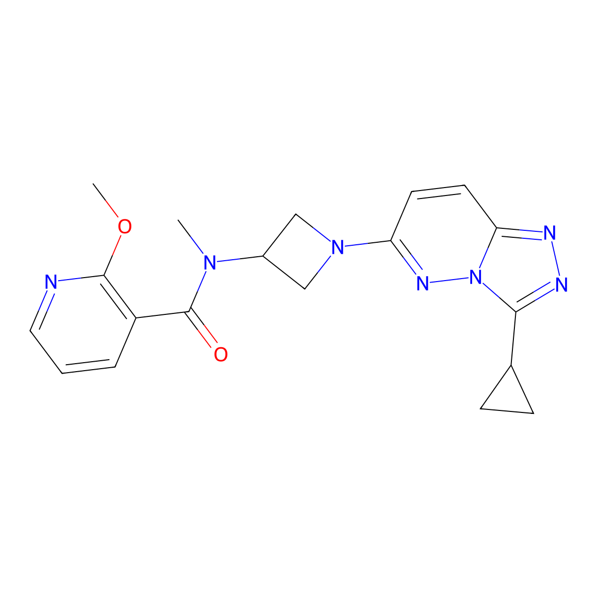 N-(1-(3-cyclopropyl-[1,2,4]triazolo[4,3-b]pyridazin-6-yl)azetidin-3-yl)-2-methoxy-N-methylnicotinamide molecular structure, CAS 2319633-14-0