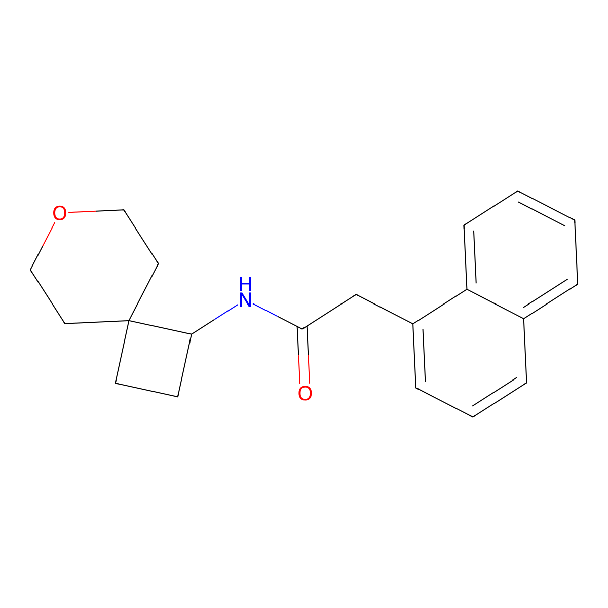 2-(naphthalen-1-yl)-N-{7-oxaspiro[3.5]nonan-1-yl}acetamide molecular structure, CAS 2319634-02-9