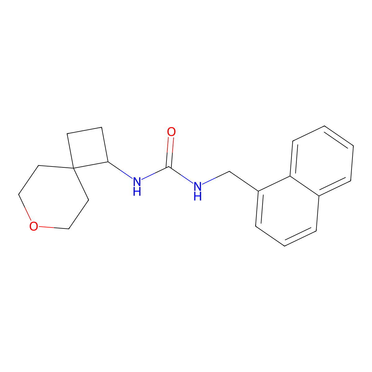1-(Naphthalen-1-ylmethyl)-3-(7-oxaspiro[3.5]nonan-1-yl)urea molecular structure, CAS 2319634-73-4