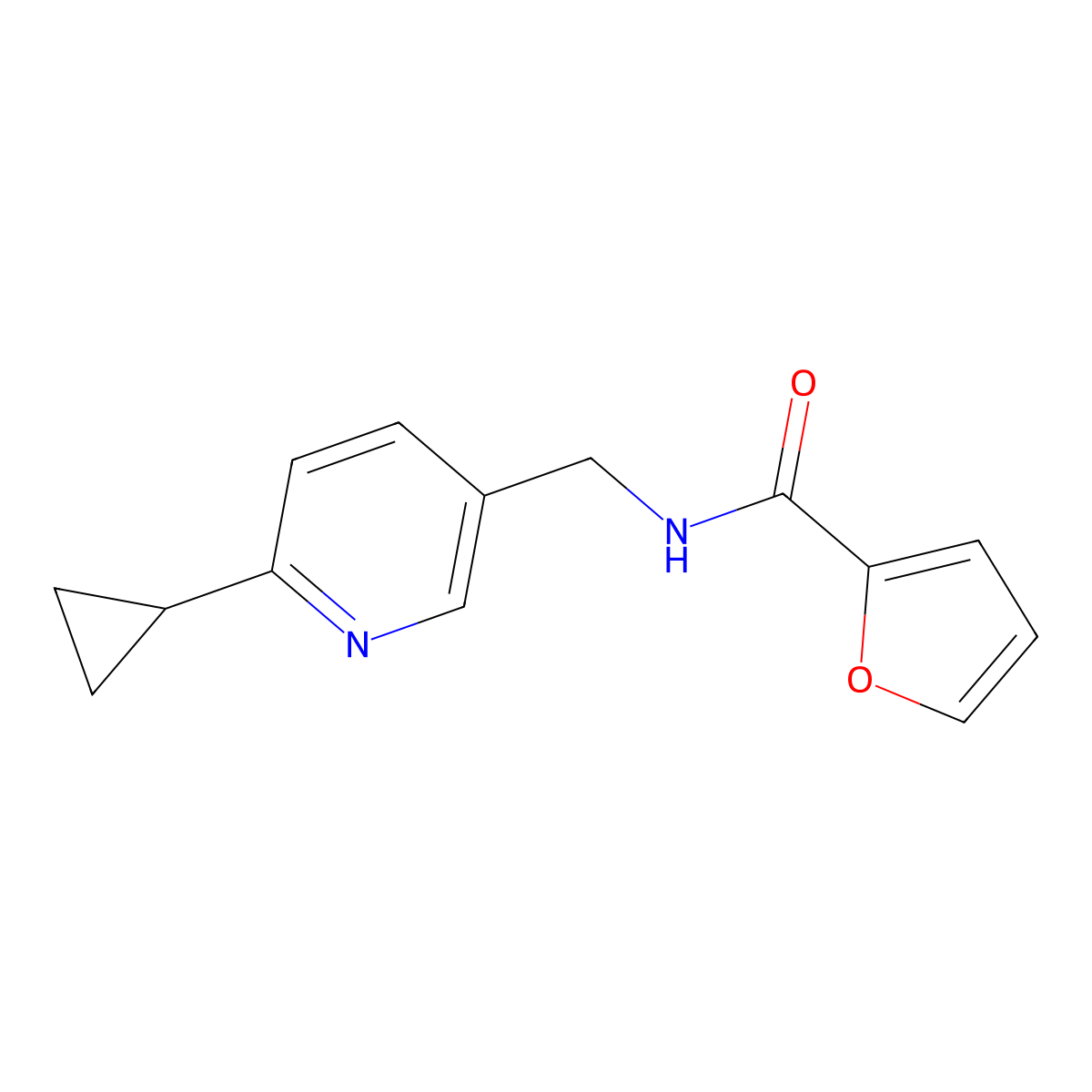 N-[(6-cyclopropylpyridin-3-yl)methyl]furan-2-carboxamide molecular structure, CAS 2319635-06-6