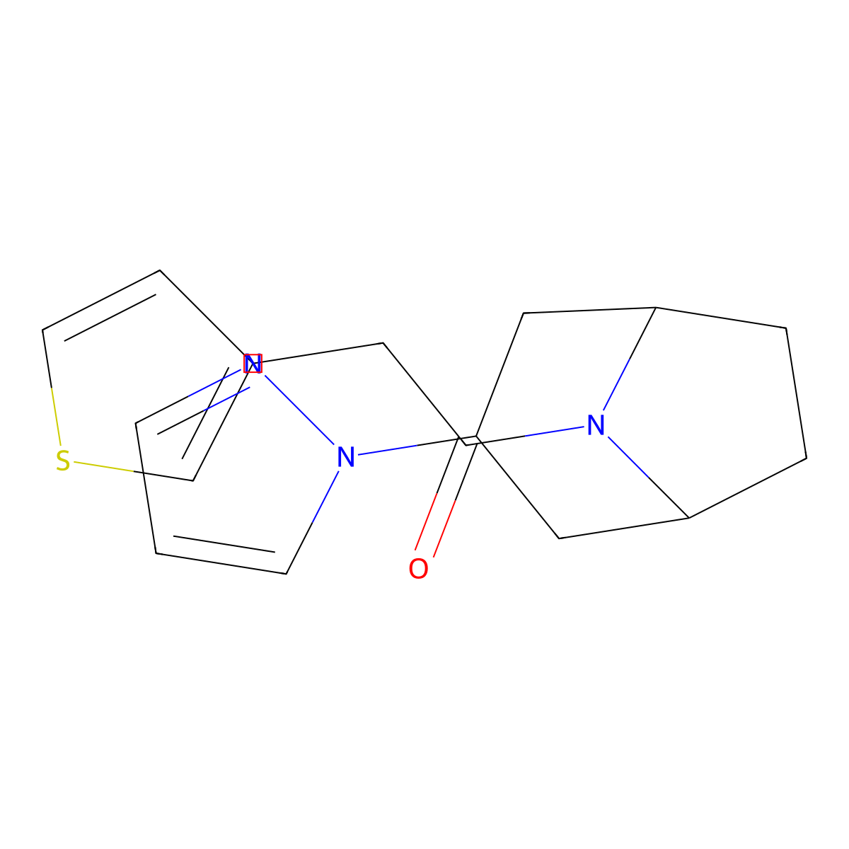 1-[3-(1H-pyrazol-1-yl)-8-azabicyclo[3.2.1]octan-8-yl]-2-(thiophen-3-yl)ethan-1-one molecular structure, CAS 2319635-09-9