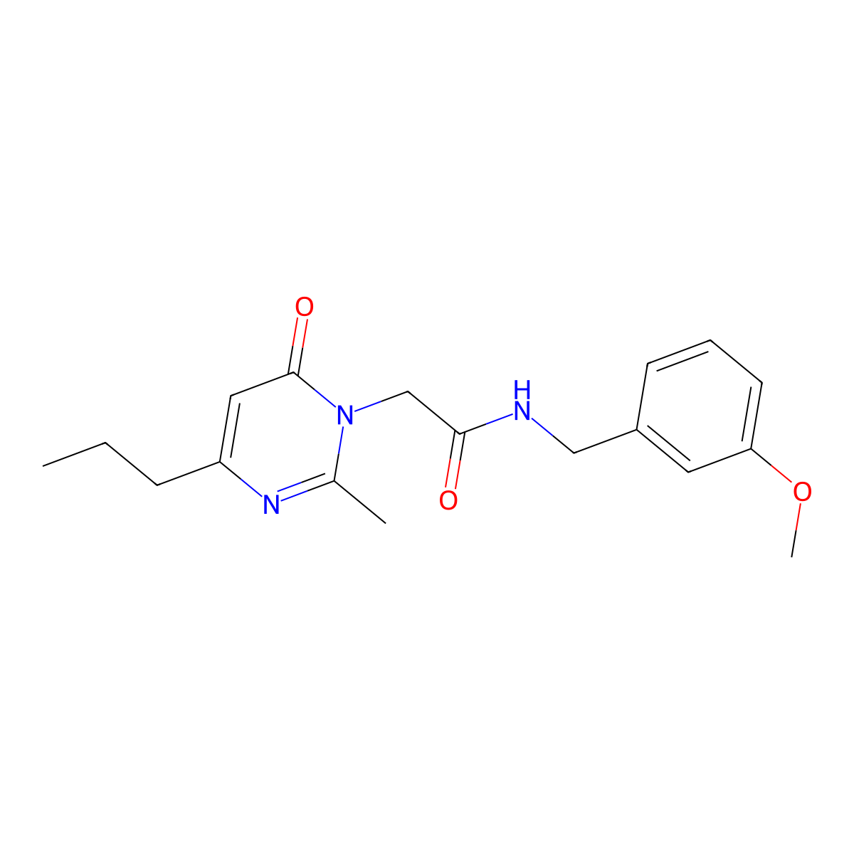 N-[(3-methoxyphenyl)methyl]-2-(2-methyl-6-oxo-4-propyl-1,6-dihydropyrimidin-1-yl)acetamide molecular structure, CAS 2319635-14-6