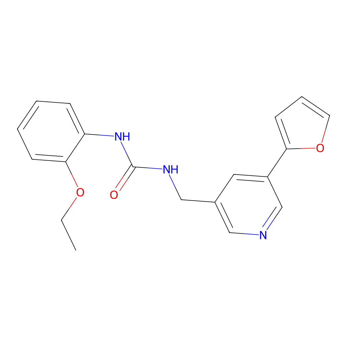 1-(2-Ethoxyphenyl)-3-{[5-(furan-2-yl)pyridin-3-yl]methyl}urea molecular structure, CAS 2319635-33-9