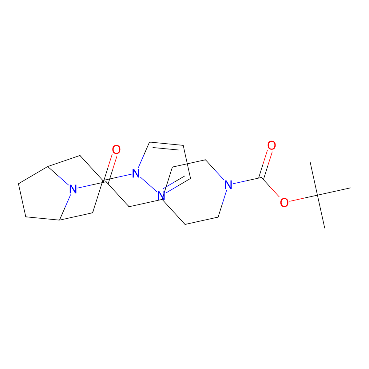 tert-butyl 4-{2-oxo-2-[3-(1H-pyrazol-1-yl)-8-azabicyclo[3.2.1]octan-8-yl]ethyl}piperidine-1-carboxylate molecular structure, CAS 2319635-63-5