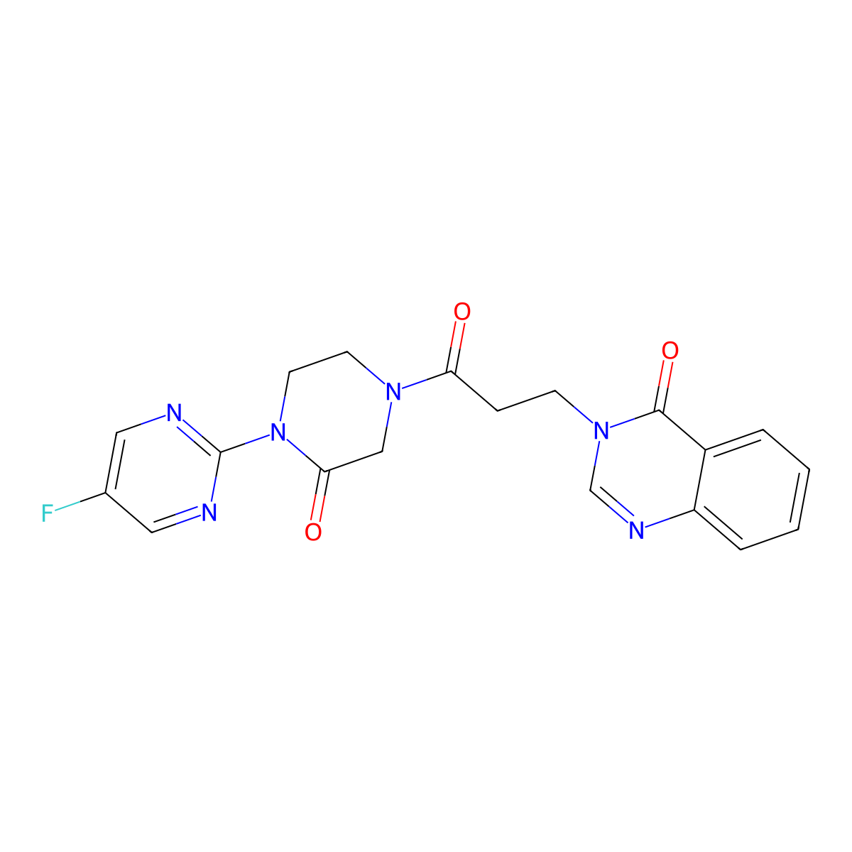 3-{3-[4-(5-Fluoropyrimidin-2-yl)-3-oxopiperazin-1-yl]-3-oxopropyl}-3,4-dihydroquinazolin-4-one molecular structure, CAS 2319636-23-0