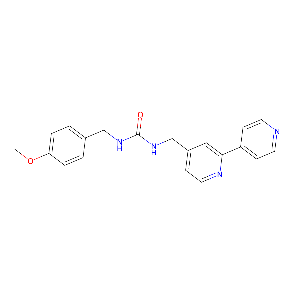 3-({[2,4'-Bipyridine]-4-yl}methyl)-1-[(4-methoxyphenyl)methyl]urea molecular structure, CAS 2319636-26-3