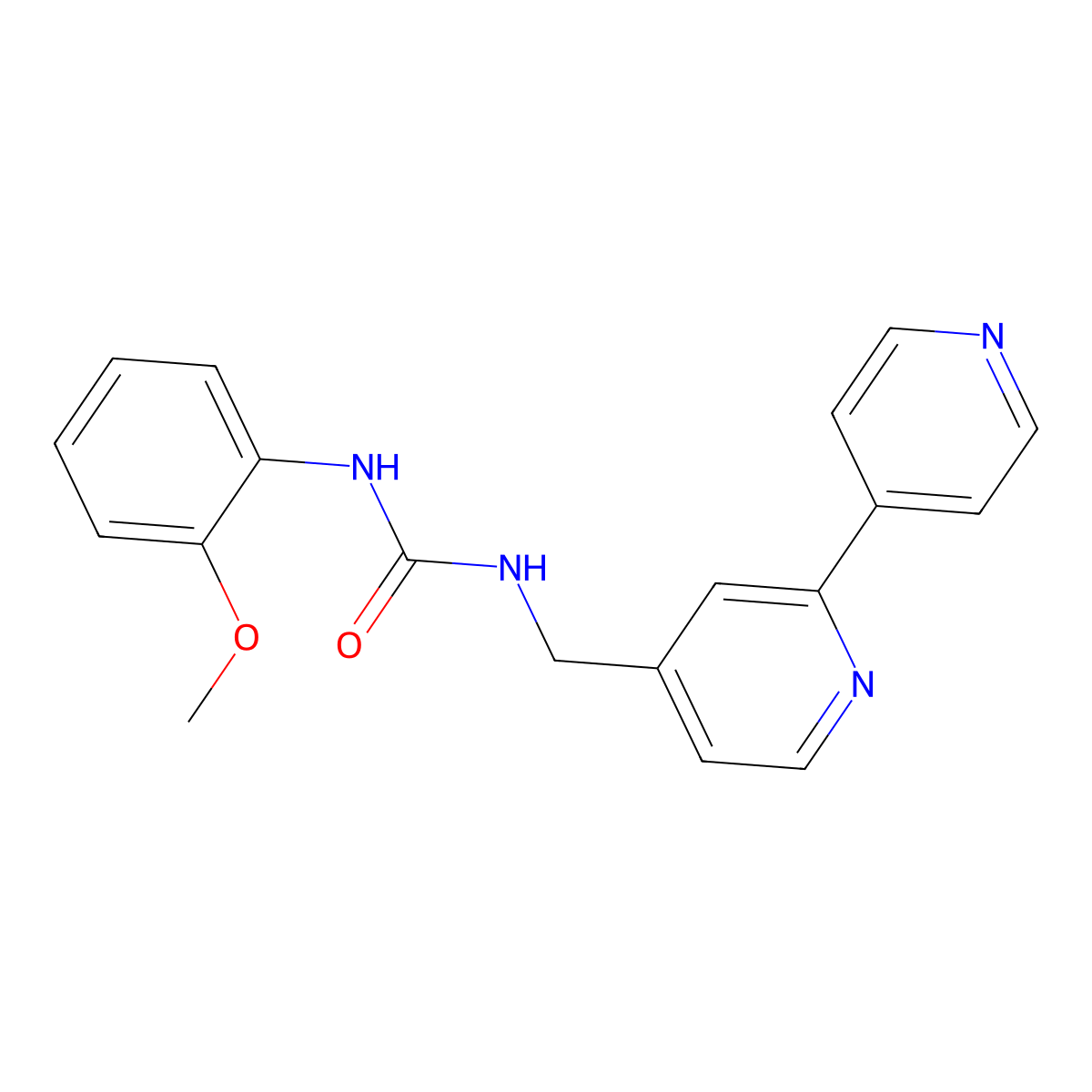 3-({[2,4'-Bipyridine]-4-yl}methyl)-1-(2-methoxyphenyl)urea molecular structure, CAS 2319636-32-1