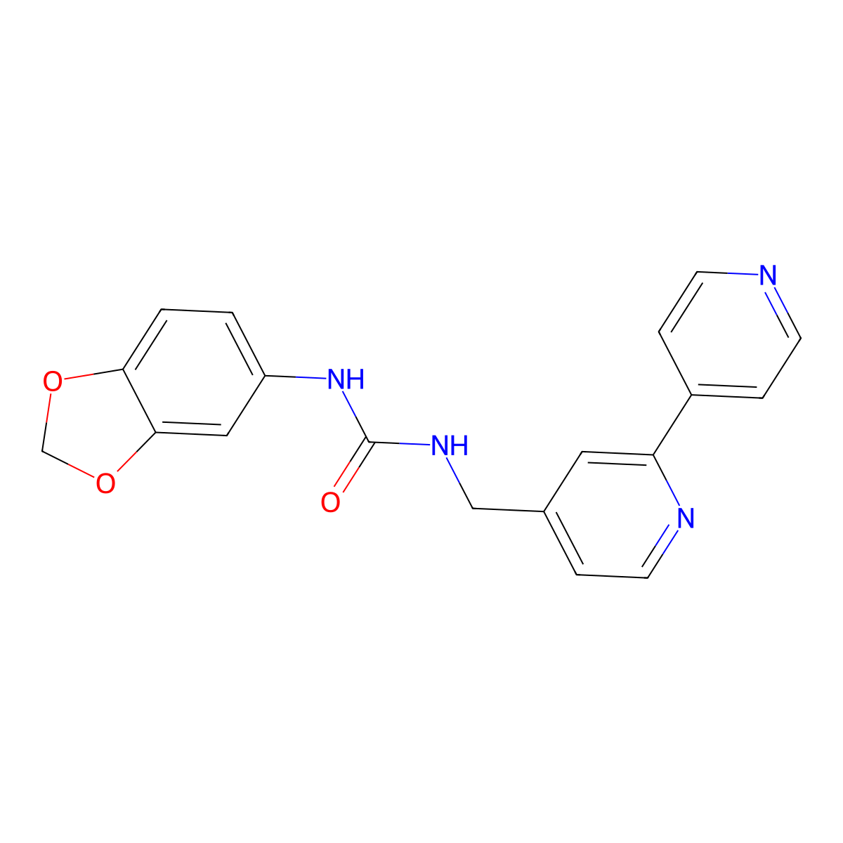 3-(2H-1,3-benzodioxol-5-yl)-1-({[2,4'-bipyridine]-4-yl}methyl)urea molecular structure, CAS 2319637-17-5