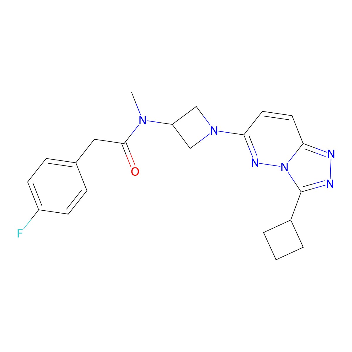 N-(1-{3-cyclobutyl-[1,2,4]triazolo[4,3-b]pyridazin-6-yl}azetidin-3-yl)-2-(4-fluorophenyl)-N-methylacetamide molecular structure, CAS 2319637-29-9