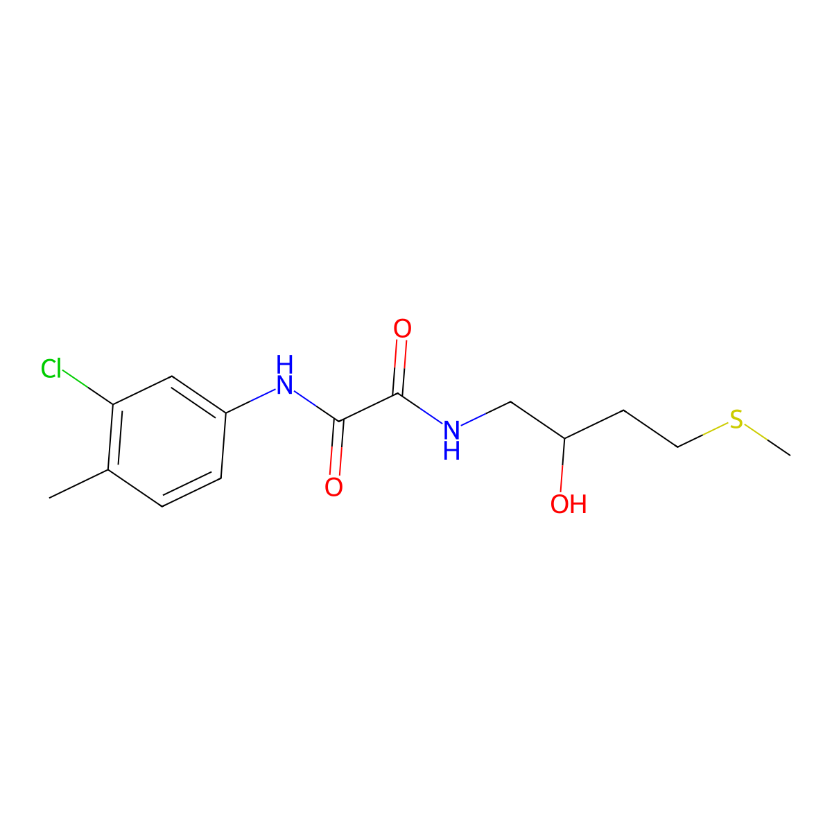N'-(3-chloro-4-methylphenyl)-N-[2-hydroxy-4-(methylsulfanyl)butyl]ethanediamide molecular structure, CAS 2319637-46-0