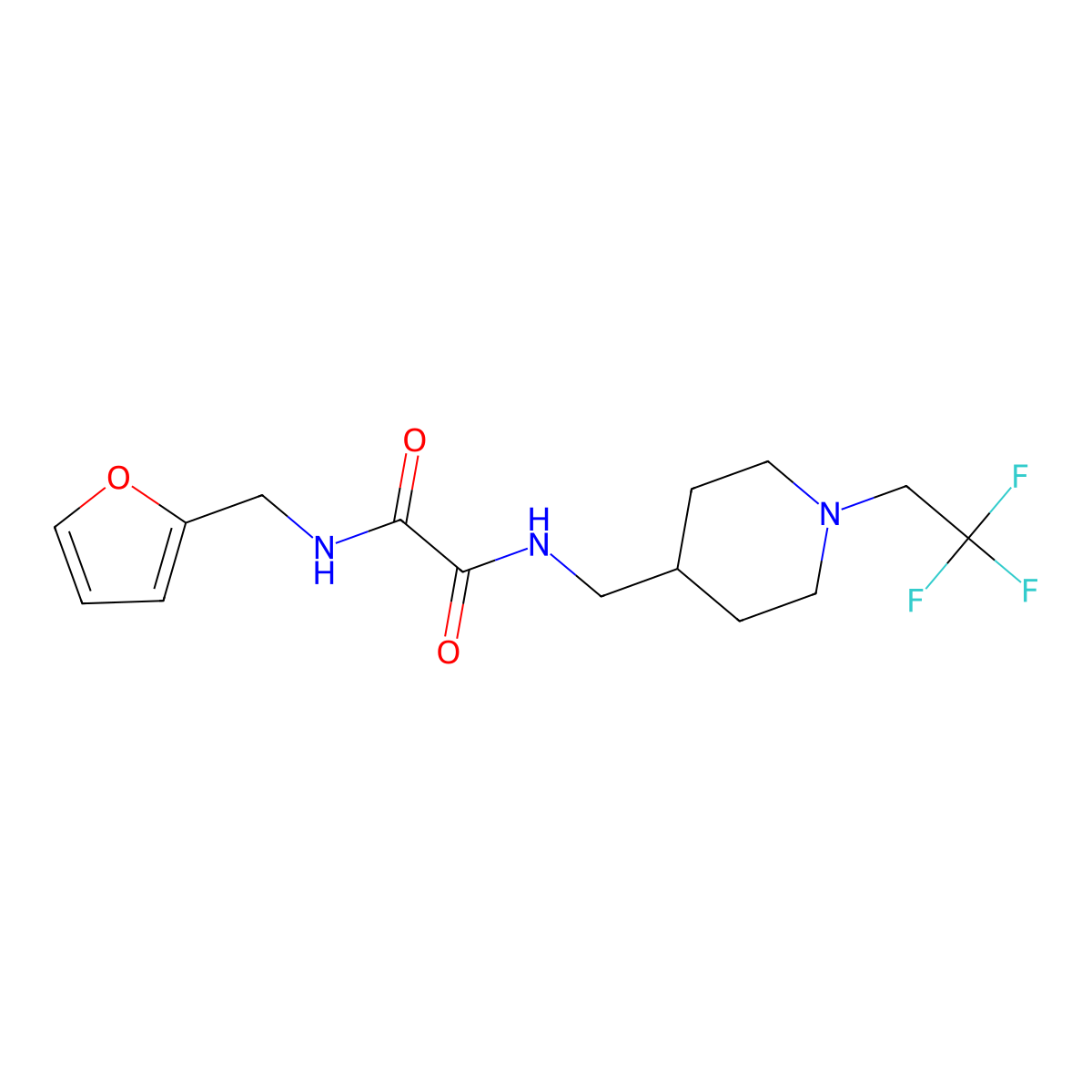 N-[(furan-2-yl)methyl]-N'-{[1-(2,2,2-trifluoroethyl)piperidin-4-yl]methyl}ethanediamide molecular structure, CAS 2319637-54-0