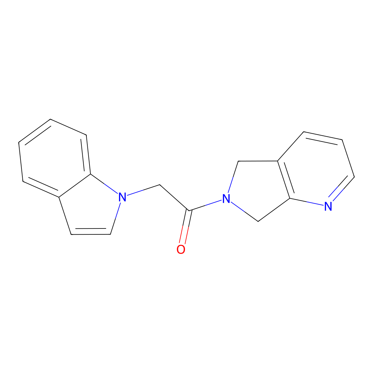 2-(1H-indol-1-yl)-1-(5H-pyrrolo[3,4-b]pyridin-6(7H)-yl)ethanone molecular structure, CAS 2319637-56-2