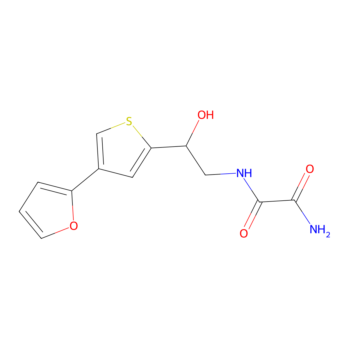 N'-[2-[4-(Furan-2-yl)thiophen-2-yl]-2-hydroxyethyl]oxamide molecular structure, CAS 2319637-83-5