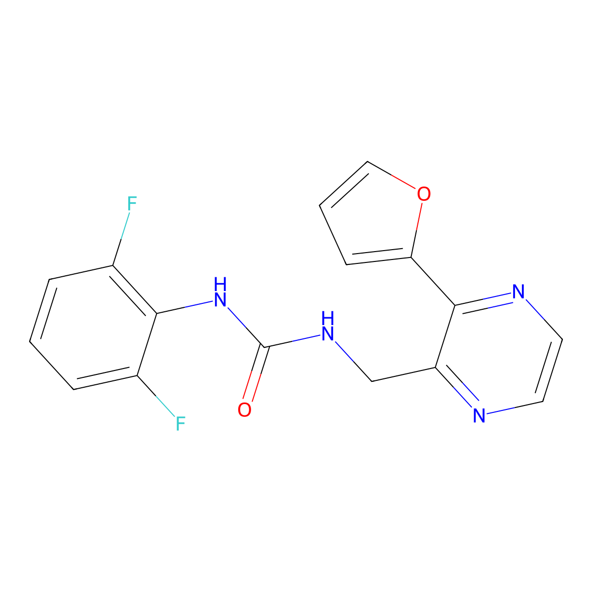 1-(2,6-Difluorophenyl)-3-{[3-(furan-2-yl)pyrazin-2-yl]methyl}urea molecular structure, CAS 2319637-93-7