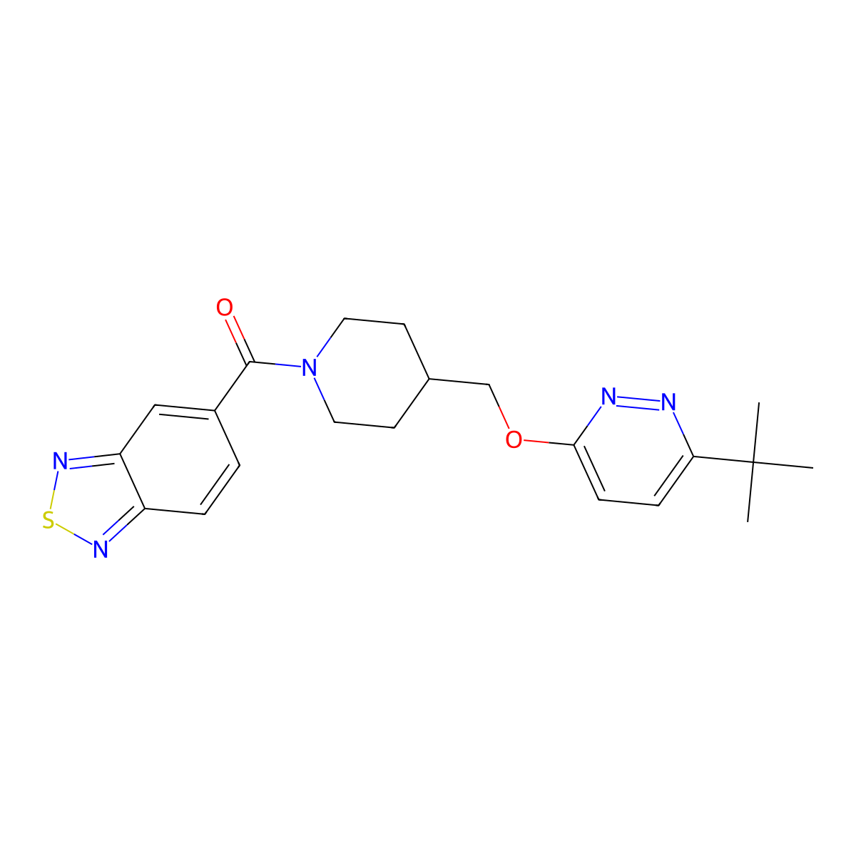 5-(4-{[(6-Tert-butylpyridazin-3-yl)oxy]methyl}piperidine-1-carbonyl)-2,1,3-benzothiadiazole molecular structure, CAS 2319638-05-4