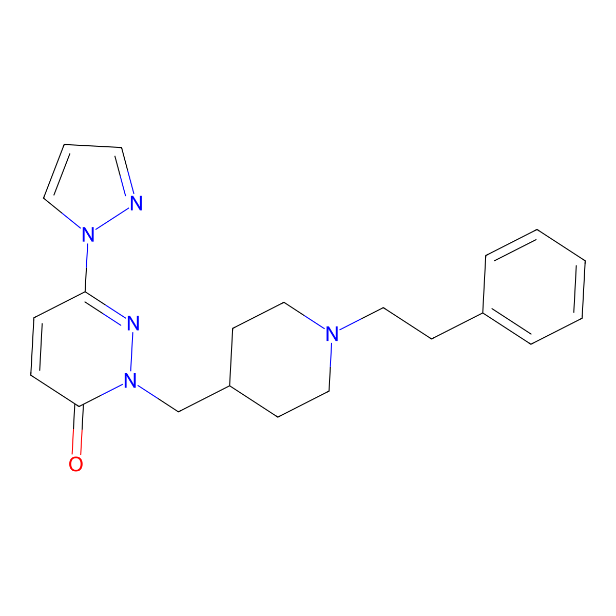 2-{[1-(2-phenylethyl)piperidin-4-yl]methyl}-6-(1H-pyrazol-1-yl)-2,3-dihydropyridazin-3-one molecular structure, CAS 2319638-09-8