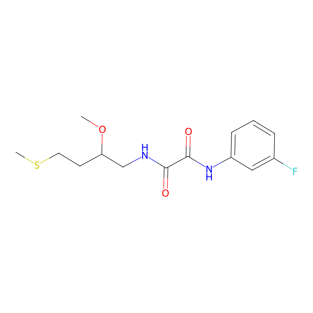 N'-(3-fluorophenyl)-N-[2-methoxy-4-(methylsulfanyl)butyl]ethanediamide molecular structure, CAS 2319638-18-9