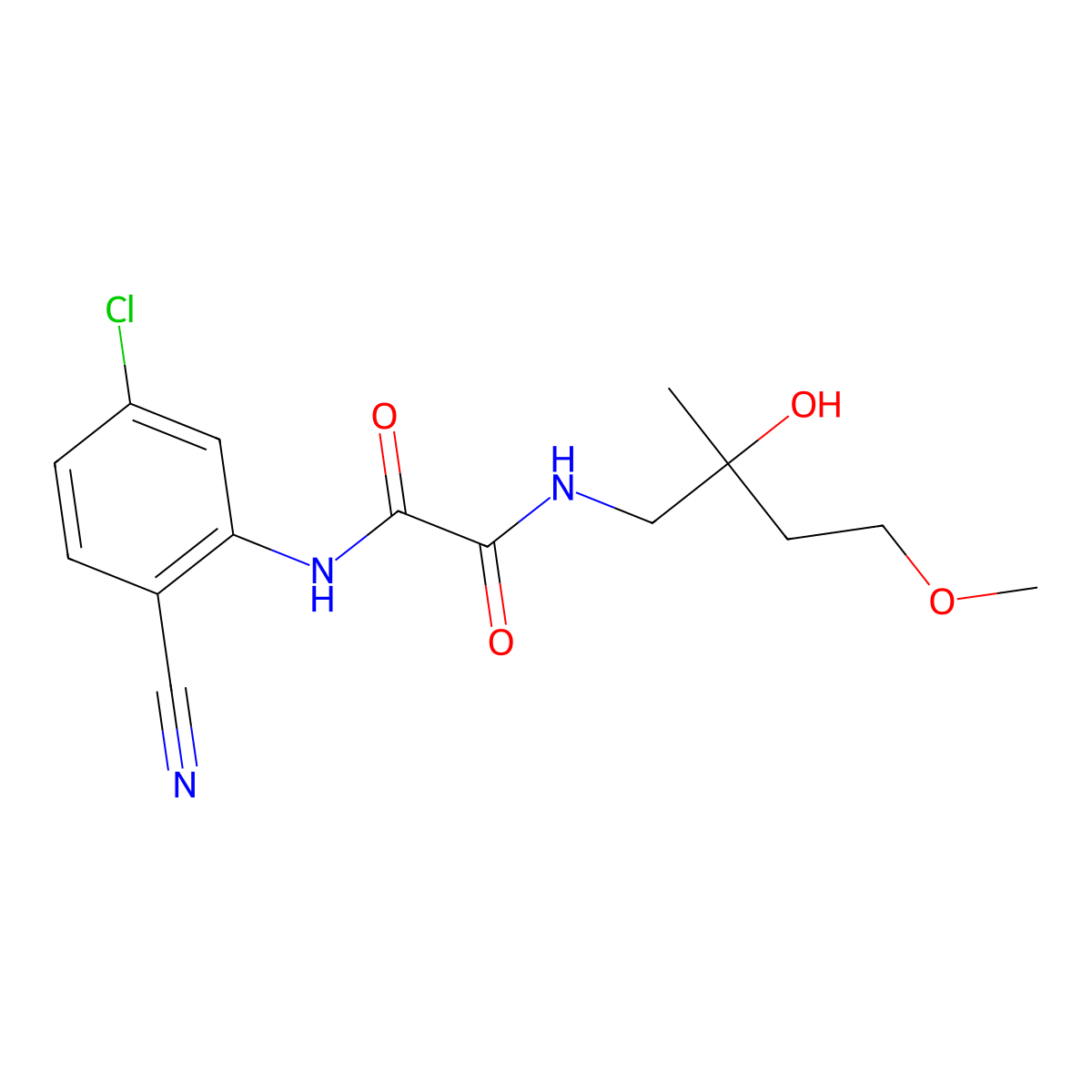N1-(5-chloro-2-cyanophenyl)-N2-(2-hydroxy-4-methoxy-2-methylbutyl)oxalamide molecular structure, CAS 2319638-23-6