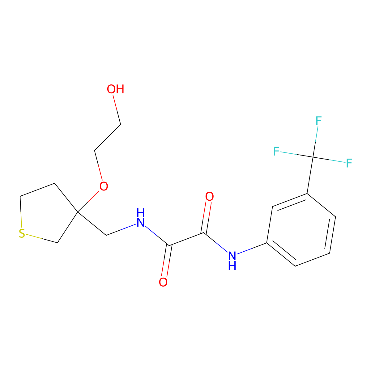 N-{[3-(2-hydroxyethoxy)thiolan-3-yl]methyl}-N'-[3-(trifluoromethyl)phenyl]ethanediamide molecular structure, CAS 2319638-33-8