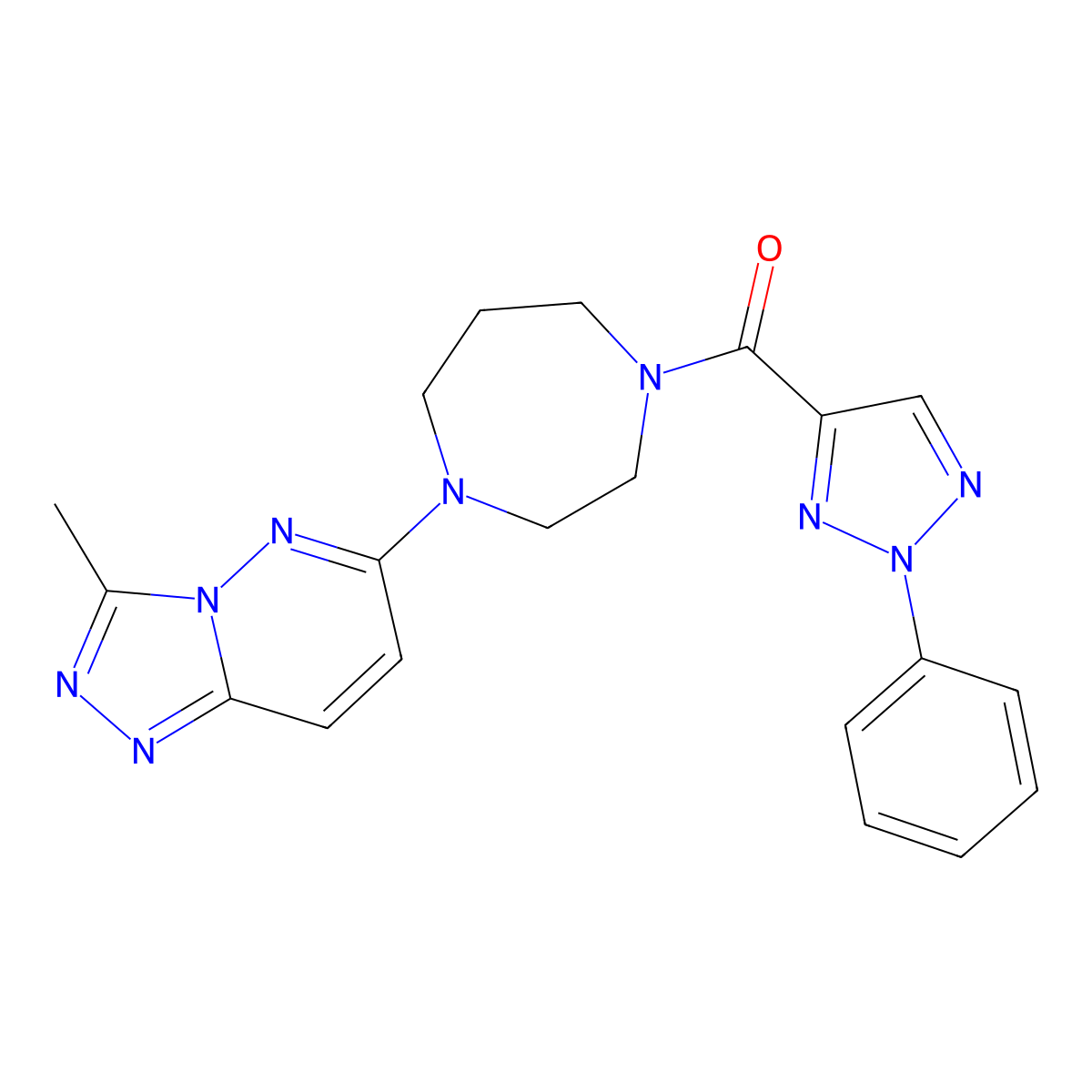 1-{3-methyl-[1,2,4]triazolo[4,3-b]pyridazin-6-yl}-4-(2-phenyl-2H-1,2,3-triazole-4-carbonyl)-1,4-diazepane molecular structure, CAS 2319638-46-3