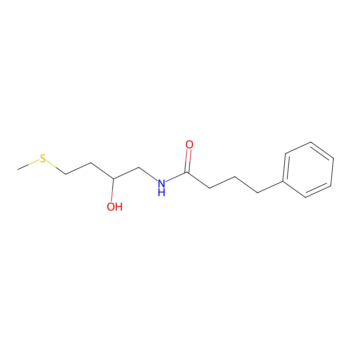 N-[2-hydroxy-4-(methylsulfanyl)butyl]-4-phenylbutanamide molecular structure, CAS 2319638-47-4