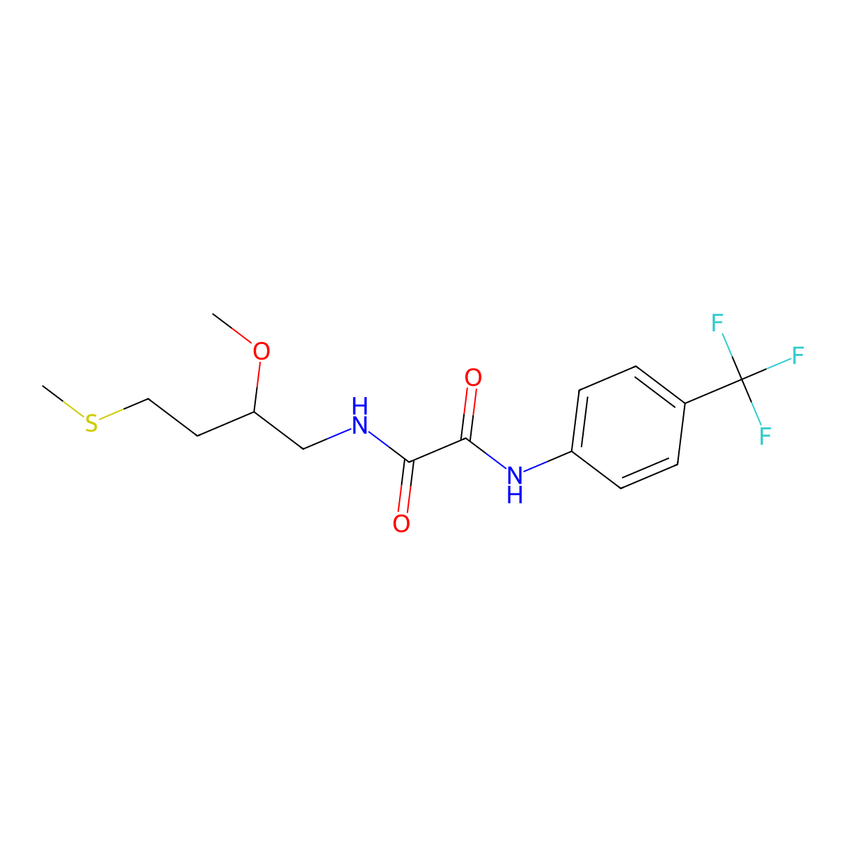 N-[2-methoxy-4-(methylsulfanyl)butyl]-N'-[4-(trifluoromethyl)phenyl]ethanediamide molecular structure, CAS 2319638-71-4