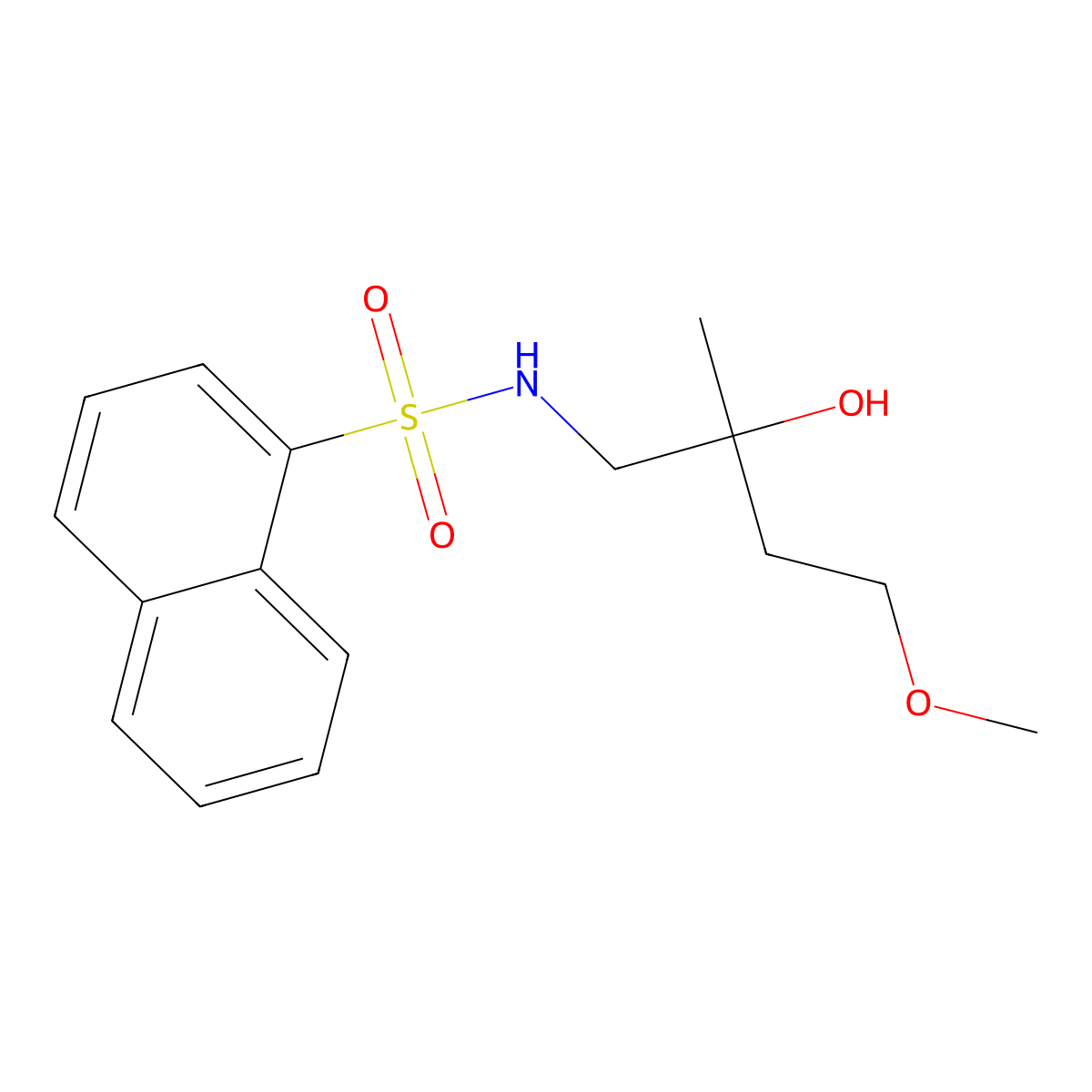 4-Methoxy-2-[(naphthalene-1-sulfonamido)methyl]butan-2-ol molecular structure, CAS 2319639-12-6