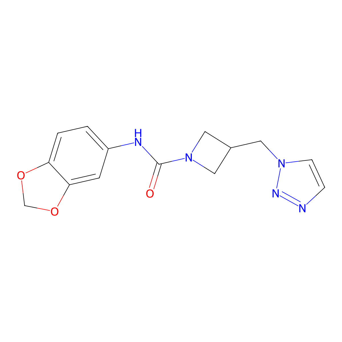 N-(2H-1,3-benzodioxol-5-yl)-3-[(1H-1,2,3-triazol-1-yl)methyl]azetidine-1-carboxamide molecular structure, CAS 2319639-20-6