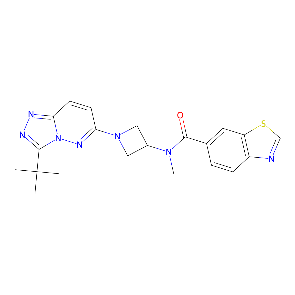 N-(1-{3-tert-butyl-[1,2,4]triazolo[4,3-b]pyridazin-6-yl}azetidin-3-yl)-N-methyl-1,3-benzothiazole-6-carboxamide molecular structure, CAS 2319639-56-8