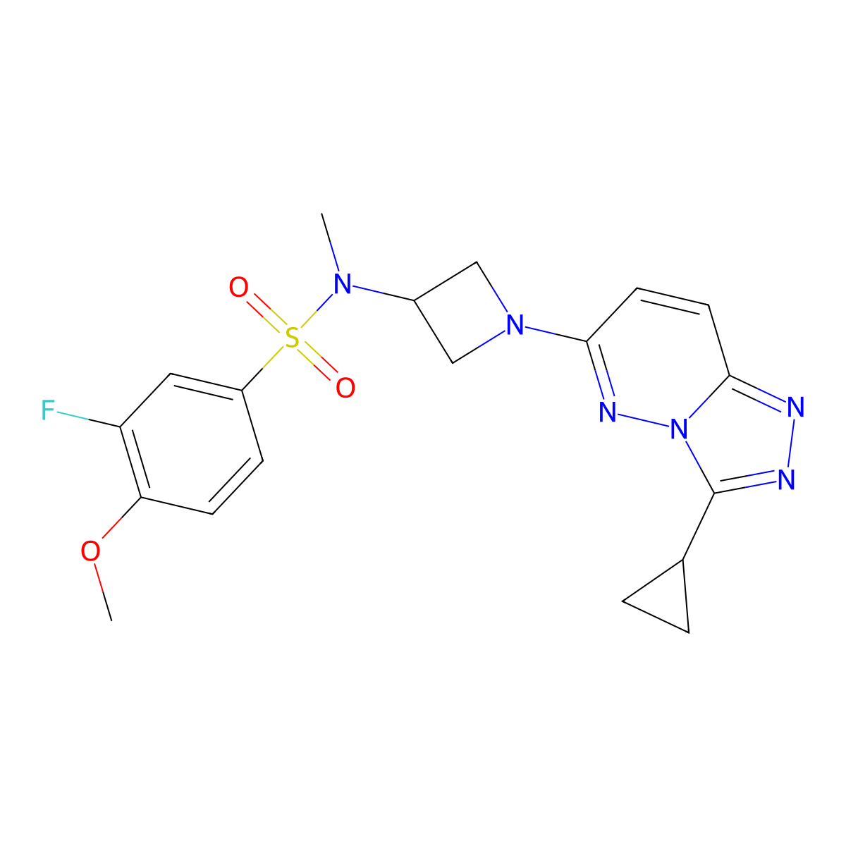 N-(1-{3-cyclopropyl-[1,2,4]triazolo[4,3-b]pyridazin-6-yl}azetidin-3-yl)-3-fluoro-4-methoxy-N-methylbenzene-1-sulfonamide molecular structure, CAS 2319639-73-9